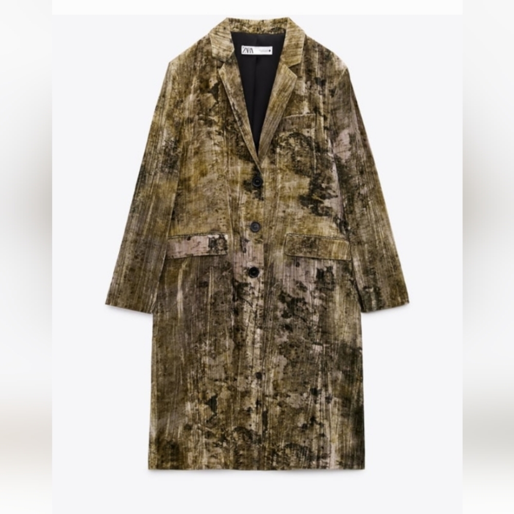 Zara Tye Die Velvet Coat - Picture 5 of 11